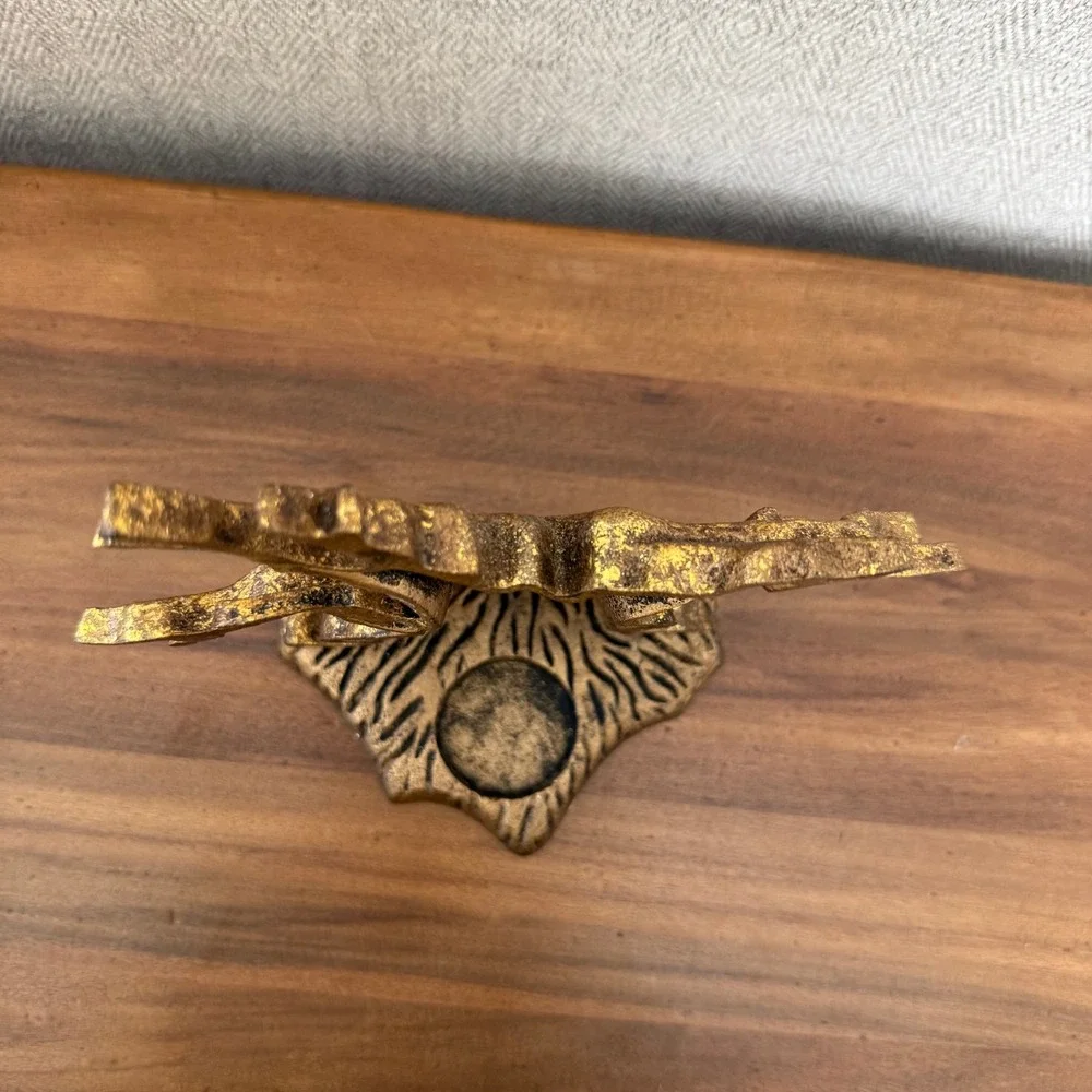 Vintage Cats Iron Gold Spooky Haunted Tree Tea Light Candle Holder Halloween